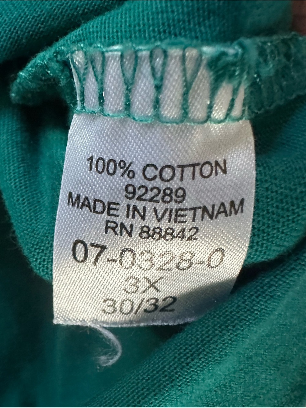Woman Within 3X Deep Teal V-Neck Cotton Tunic Top 3/4 Sleeve Plus Size - Picture 4 of 7
